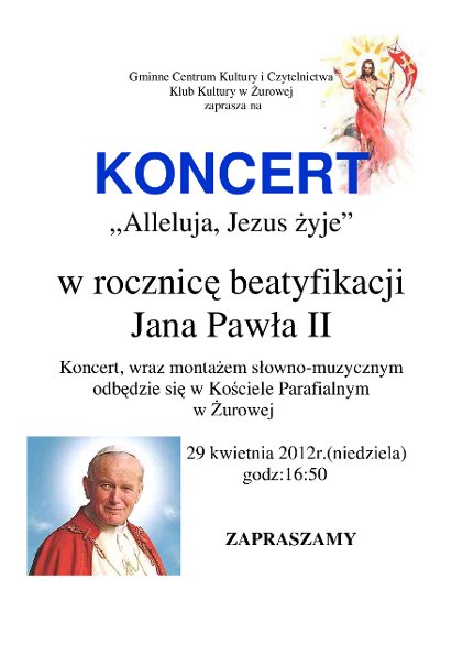 Miniaturka artykułu Koncert w Rocznicę Beatyfikacji Jana Pawła II