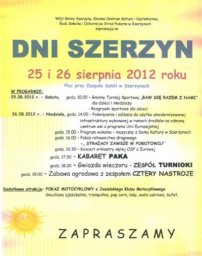 Miniaturka artykułu Dni Szerzyn 2012