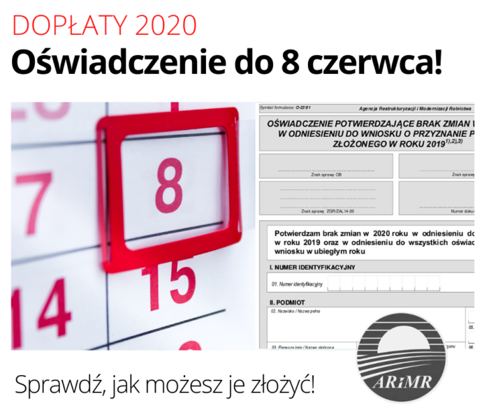 Miniaturka artykułu Dopłaty 2020: Ostateczny termin składania oświadczeń mija 8 czerwca