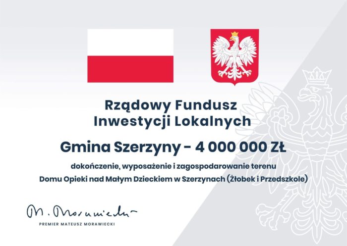 Miniaturka artykułu 4 000 000 zł na realizację kolejnego etapu prac w związku z budową Budynku Opieki Nad Małym Dzieckiem w Szerzynach!