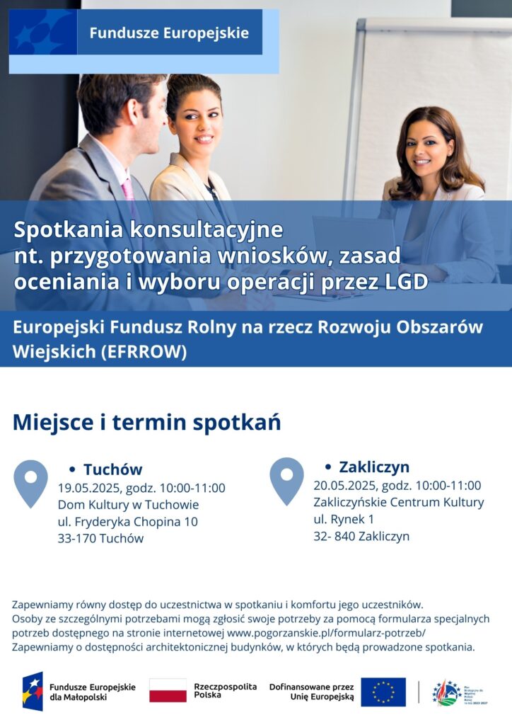 Miniaturka artykułu Spotkania konsultacyjne nt. przygotowania wniosków, zasad oceniania i wyboru operacji przez LGD w ramach EFRROW