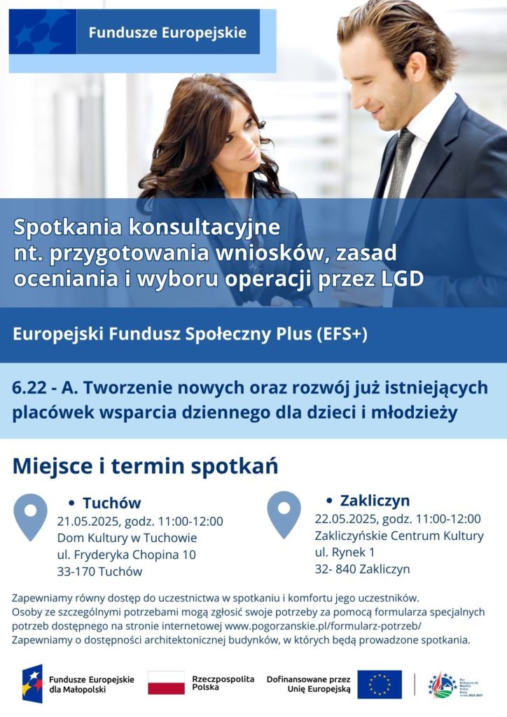 Miniaturka artykułu Spotkania konsultacyjne nt. przygotowania wniosków, zasad oceniania i wyboru operacji przez LGD w ramach EFS+